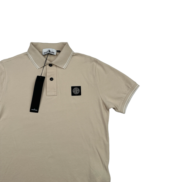 Stone Island 2025 Tan Cotton Polo Shirt - Small
