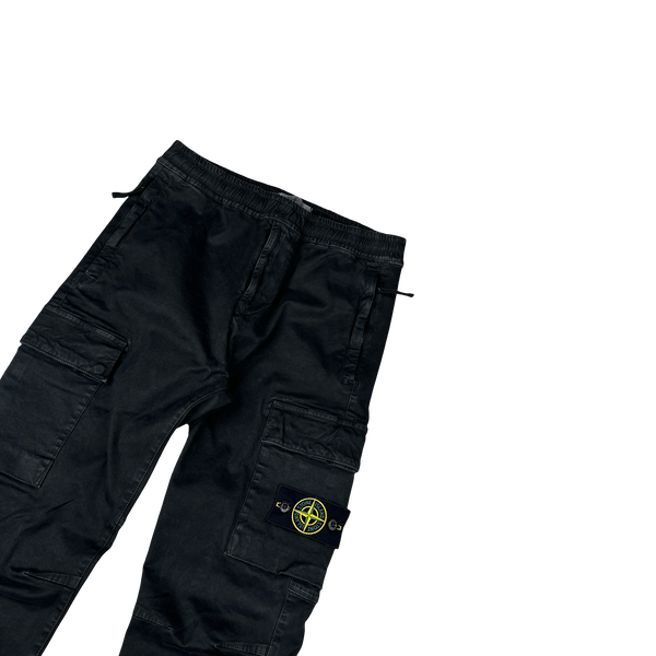 Stone Island 2022 Black RE T Cargo Trousers - Small