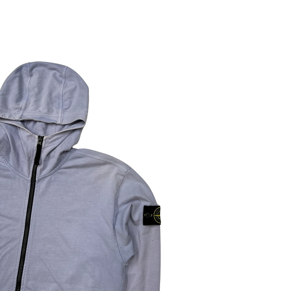 Stone Island 2019 Lavender Purple Cotton Zipped Hoodie - Medium