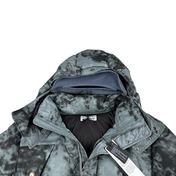 Stone Island 2024 Ice Earth Mapping Camouflage Down Jacket - Large