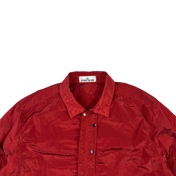 Stone Island Red Nylon Metal Shimmer Overshirt - XL