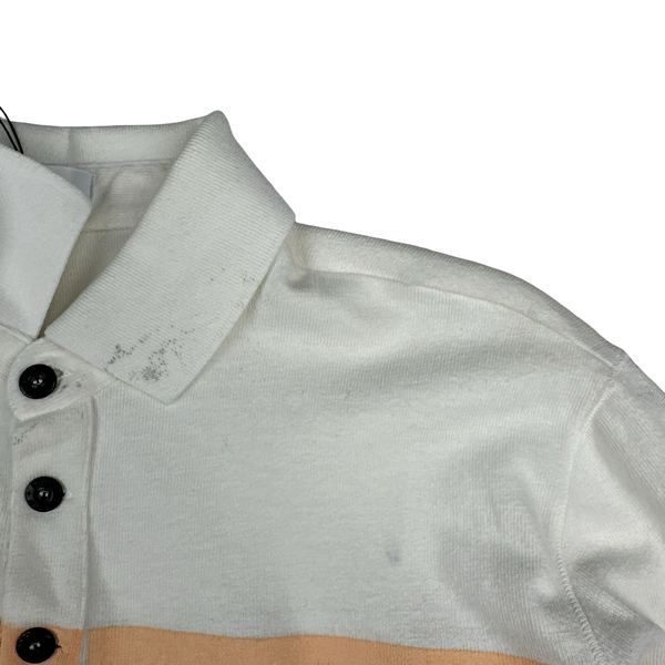 Stone Island 2018 Long Sleeve Thick Cotton Printed Polo Shirt - Large