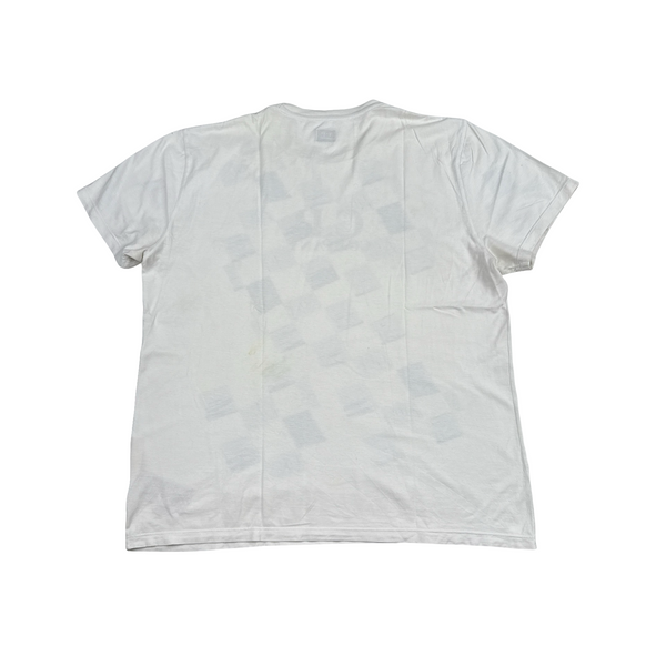 CP Company Cotton White Blue Graphic T Shirt - XL