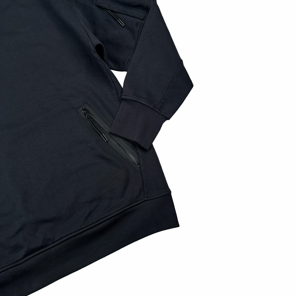 CP Company Cotton Lens View Quarter Zip Black Jumper - XXL