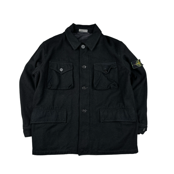 Stone Island Vintage 1998 Navy Green Edged Badge Jacket  -XL