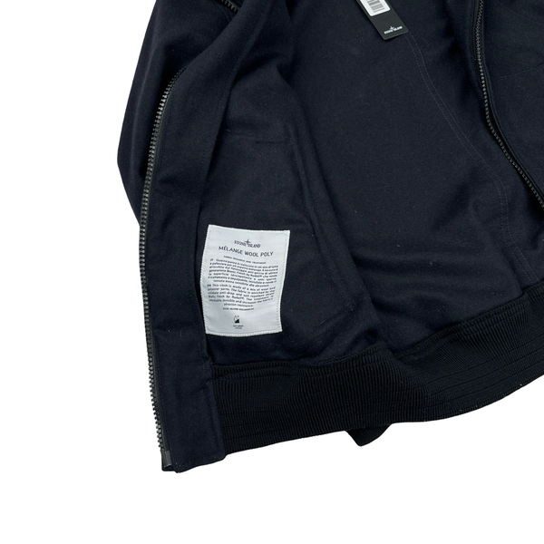 Stone Island Light Navy 2014 Melange Wool Poly Jacket - Medium
