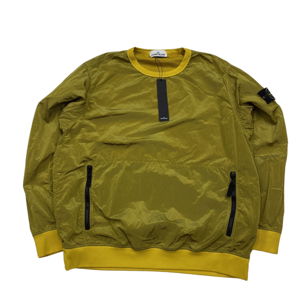 Stone Island Yellow Nylon Metal Pullover Crewneck  - XL