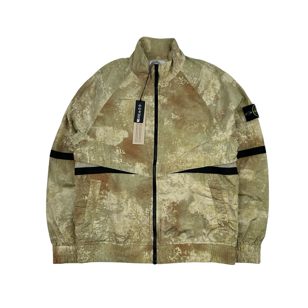 Stone Island 2024 Green Dissolving Grid Camo Windbreaker - Large