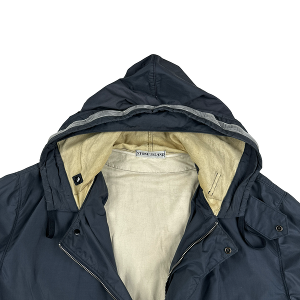 Stone Island 2002 Vintage Navy Optic Fibre Light Jacket Jacket - XL