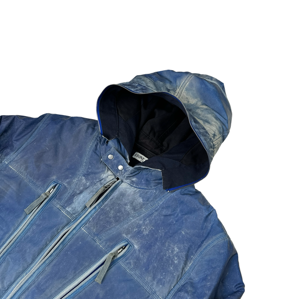 Stone Island 2010 Blue Liquid Reflective Jacket - Large