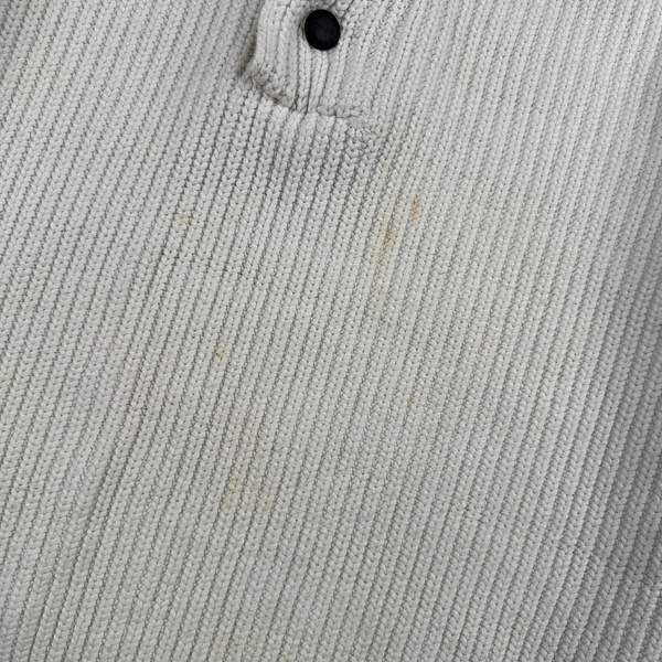 Henri Lloyd Thick Knitted Cotton Hooded White Jumper - XL