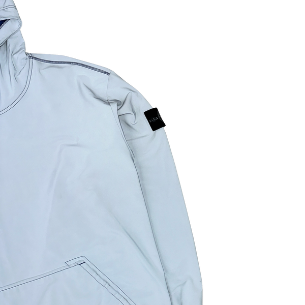 Stone Island 2019 Blue Plated Reflective Hooded Pullover - Large