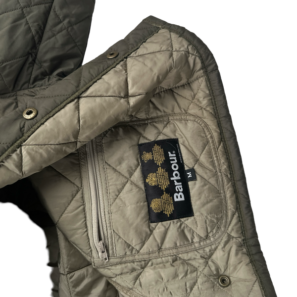 Barbour Khaki Diamond Quilted Shooting Jacket - Medium