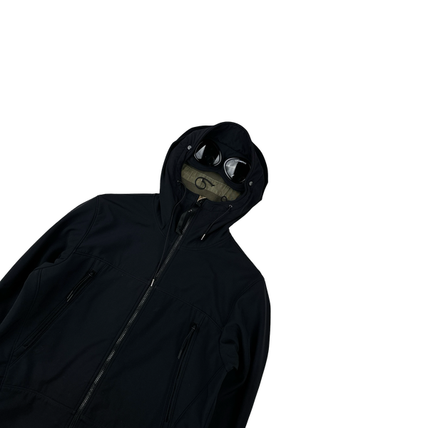 CP Company Black Fleece Lined Soft Shell Goggle Jacket - Medium