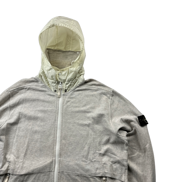Stone Island 2013 Beige Marl Nylon Hooded Zipped Jumper - 3XL