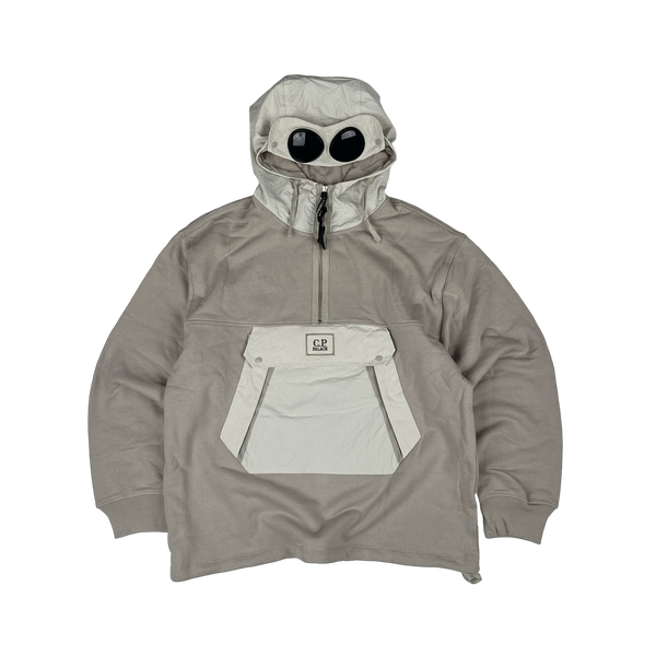 CP Company x Palace Tan Spellout Goggle Hoodie - Medium