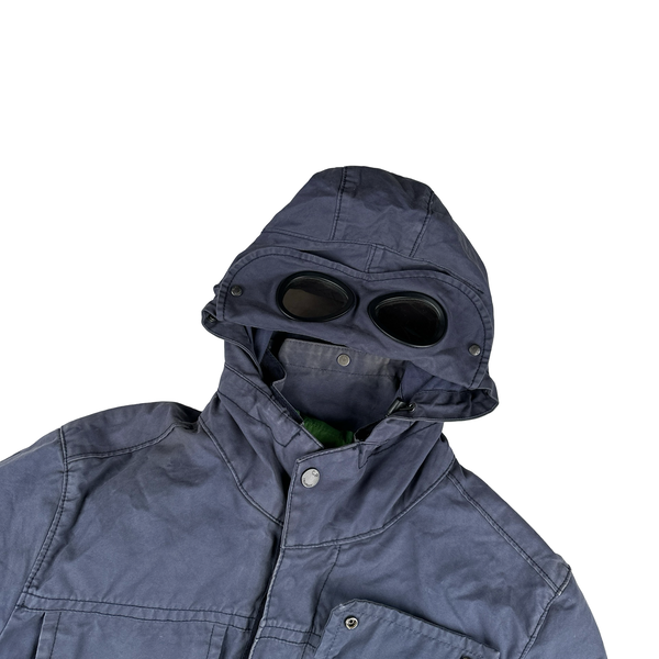 CP Company Japan Release Green Spellout Down Lined Goggle Multi Pocket Jacket - Medium