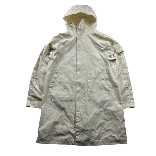 Stone Island 2017 White Ghost Piece Mac Supima 2L Long Jacket - Large