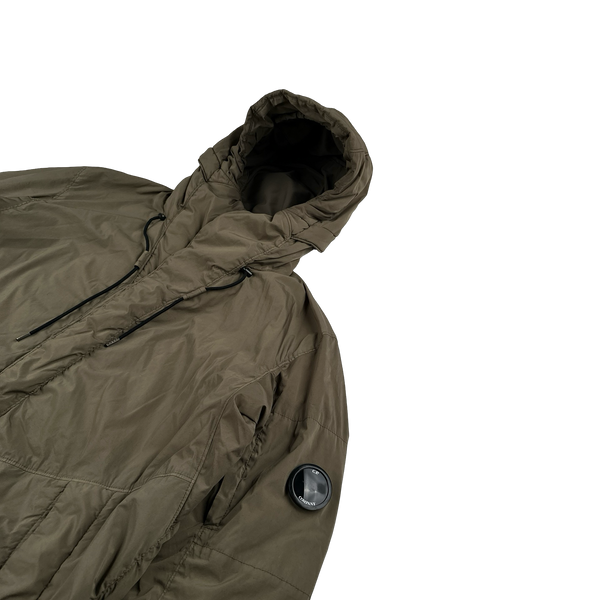 CP Company Brown Nycra Quilted Fishtail Parka Jacket - Medium