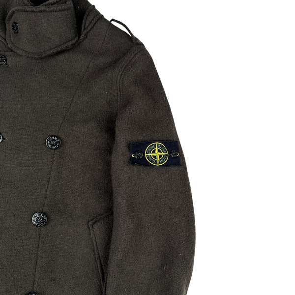 Stone Island 2010 Brown Double Breasted Thick Wool Jacket - Small