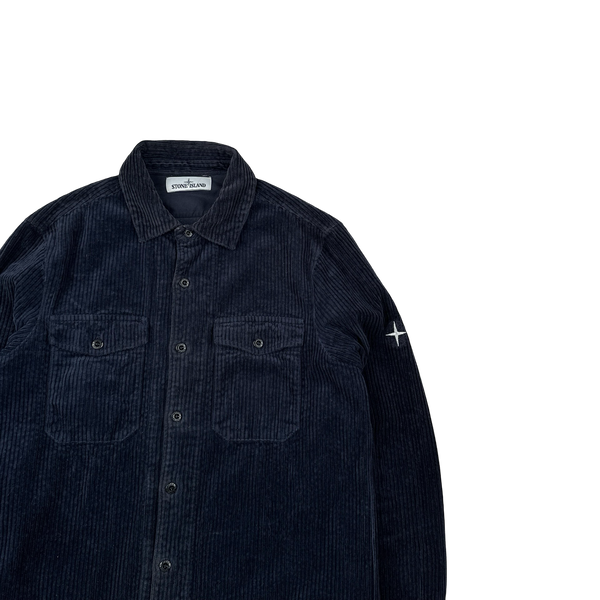 Stone Island 2020 Navy Jumbo Cord Shirt - Small