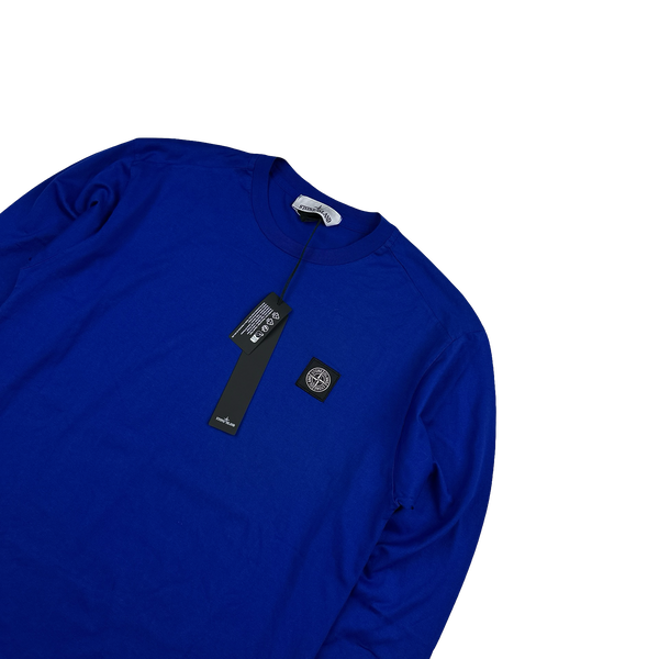 Stone Island 2023 Blue Longsleeve Cotton T-Shirt - Medium