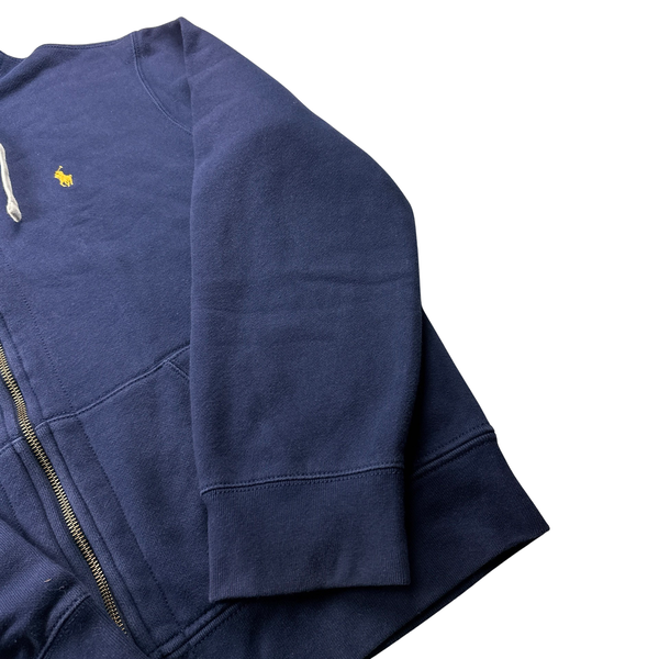 Ralph Lauren Navy Thick Cotton Zipped Hoodie - XL