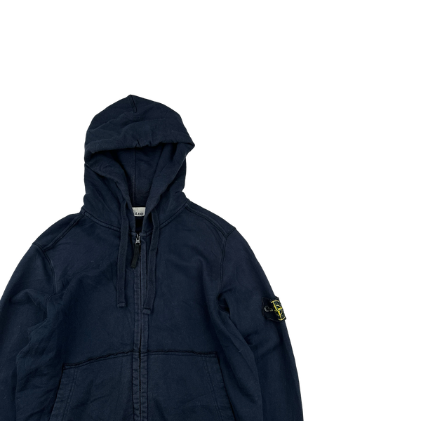 Stone Island 2018 Navy Zipped Cotton Hoodie - Medium