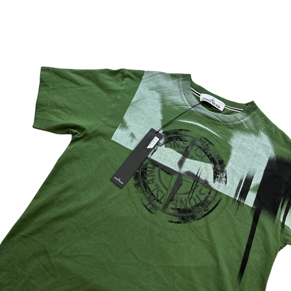 Stone Island 2022 Graphic Print Green T Shirt - Small