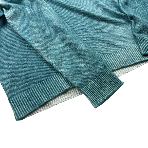 Stone Island 2020 Blue Hand Sprayed Cotton Knit - Large