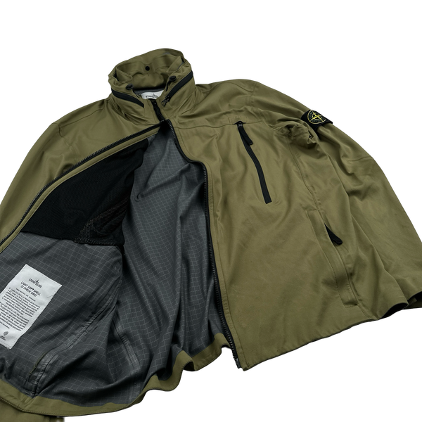 Stone Island 2017 Green Light Soft Shell Check Grid Jacket - XXL