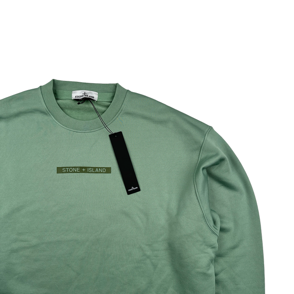 Stone Island 2022 Green Spellout Crewneck Jumper - XL, 3XL