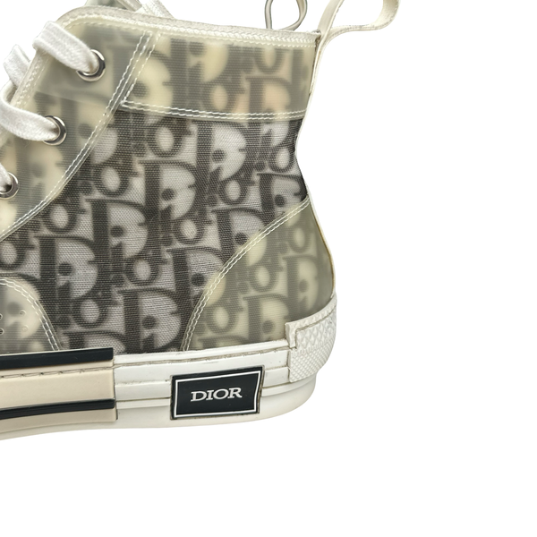 Dior Oblique Monogram High Top White Trainers - UK 9