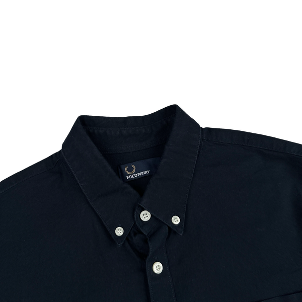 Fred Perry Navy Buttoned Shirt - Large