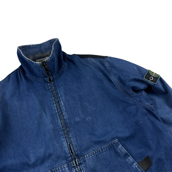 Stone Island Vintage 1997 Blue Denim Zipped Jacket - Medium