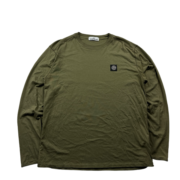 Stone Island Khaki Cotton Long Sleeve T Shirt XL