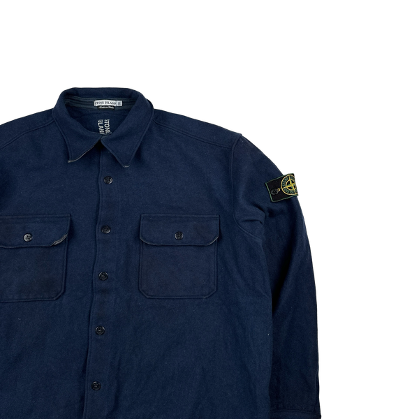Stone Island 1995 Navy Vintage Wool Overshirt - XXL