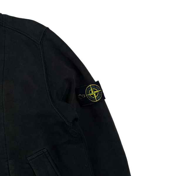 Stone Island 2015 Black High Neck Front Liner Fleece Jumper - Small