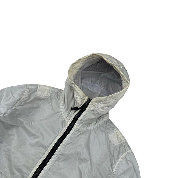 Stone Island 2018 Ice White Lamy Flock Hooded Jacket - Medium