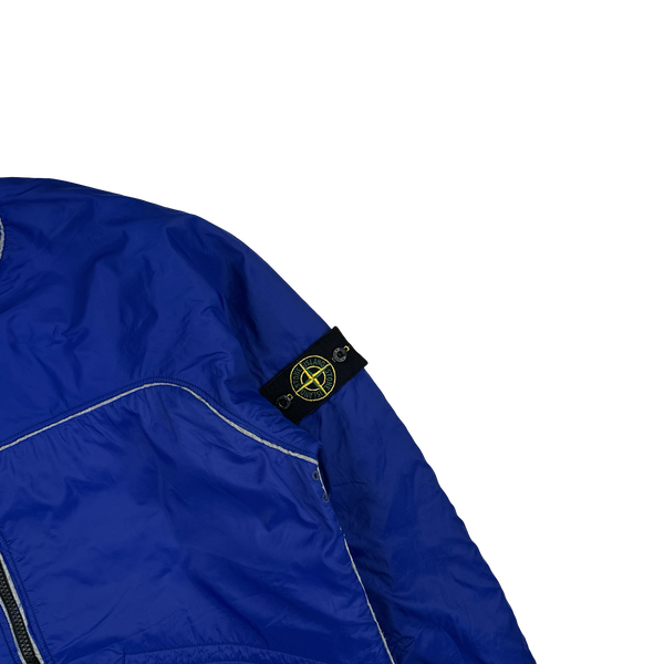 Stone Island 2003 Blue Wool Lined Nylon Shell Jacket - Medium