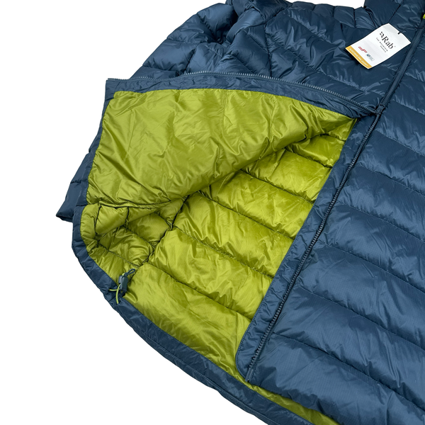 RAB Blue Pertex Nikwax Hydrophobic Down Zipped Puffer Jacket - XXL