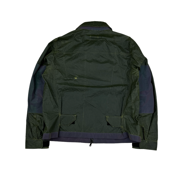Plurimus Green Reflective Rubber Coated Zipped Overshirt - Large