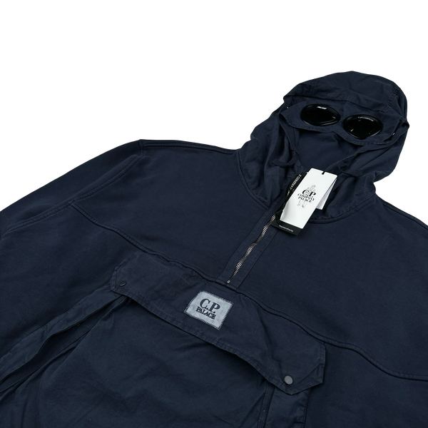 CP Company x Palace Navy Spellout Goggle Hoodie - XL
