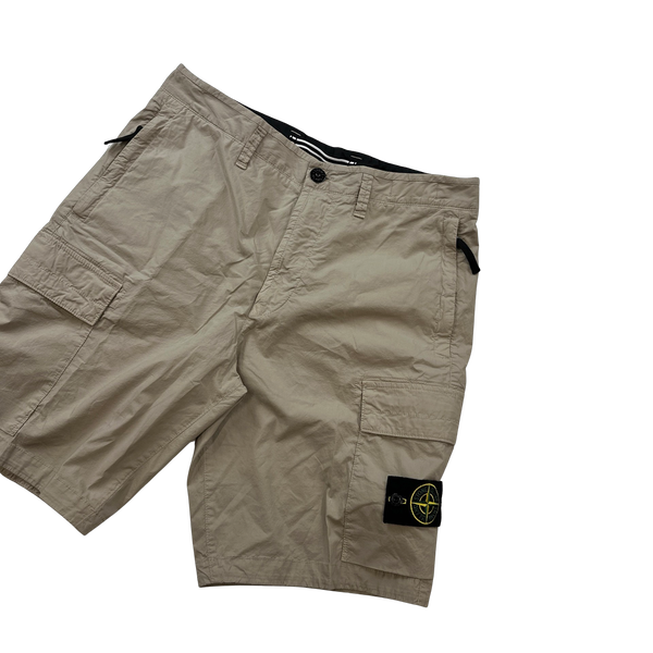 Stone Island 2023 Tan Cotton Cargo Shorts - 31"