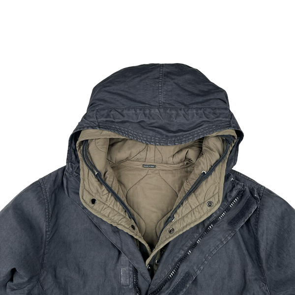 Stone Island 2006 Vintage Lino Flax Quilted Dutch Rope Jacket - XL