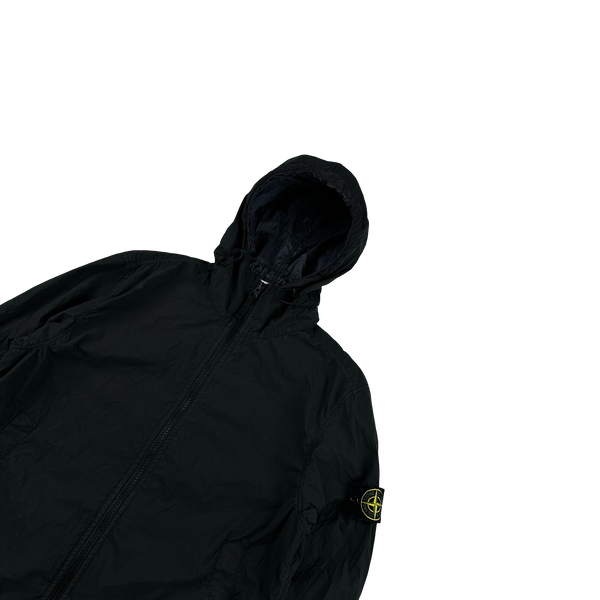 Stone Island 2019 Black Lamy Velour Hooded Jacket - Small