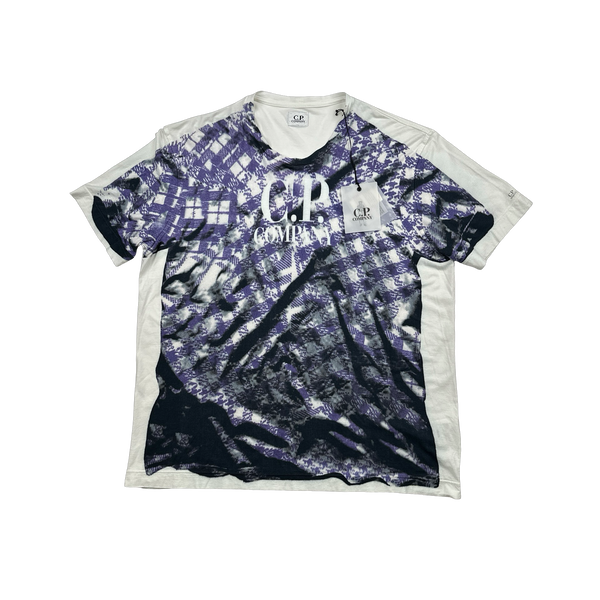 CP Company 2007 Printed Plaid Spellout Graphic T Shirt - Large