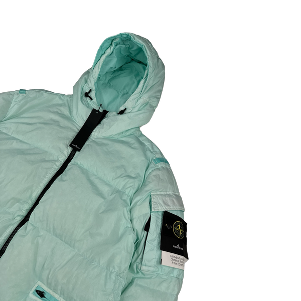 Stone Island 2022 Teal Crinkle R-NY Down Puffer Jacket - XL