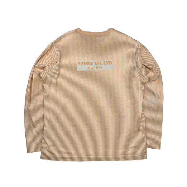 Stone Island Marina 2018 Peach Striped Longsleeve Top - XXL