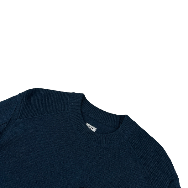 CP Company Navy Wool Chest Pocket Knit - Large